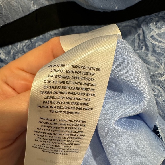 Self Portait Blue Cross Front Fine Lace Mini Dress - Picture 7 of 11